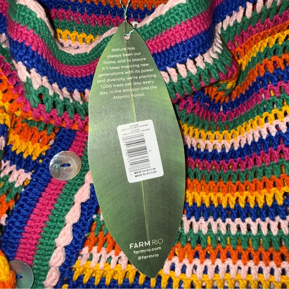 Farm RIO Multi Stitches Crochet Blouse Size L - Picture 8 of 14